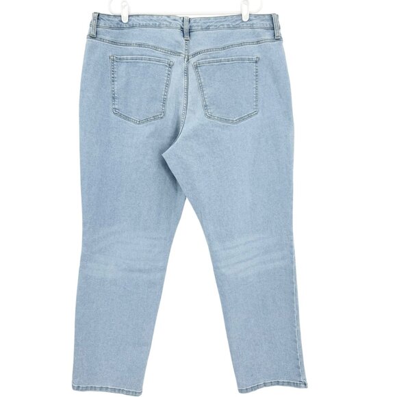 NWOT Terra & Sky Women Core Straight High Rise Stretch Blue Denim Jeans Plus 18W - Picture 2 of 11